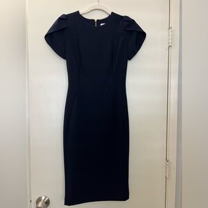 Calvin Klein Navy Blue Tulip Sleeve Dress